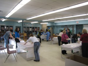 Assembling Birthing Kits at the Zonta Club of St. Catharines