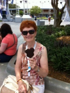 After much hard work, Zonta Club of St. Catharines delegate Virginia enjoyed a Disney treat. It wouldn't be a Florida Convention without Mickey. 